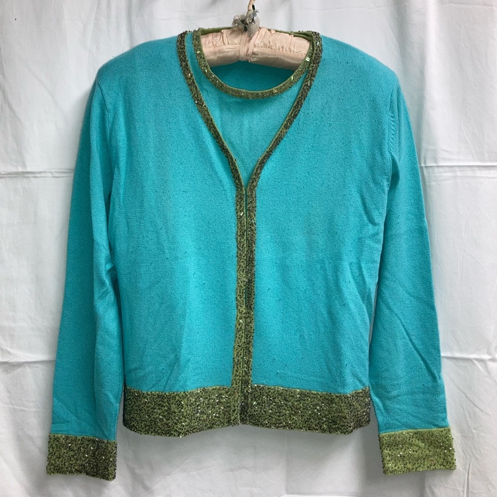 ZZ Silk 2 Piece Knit Top and Cardigan